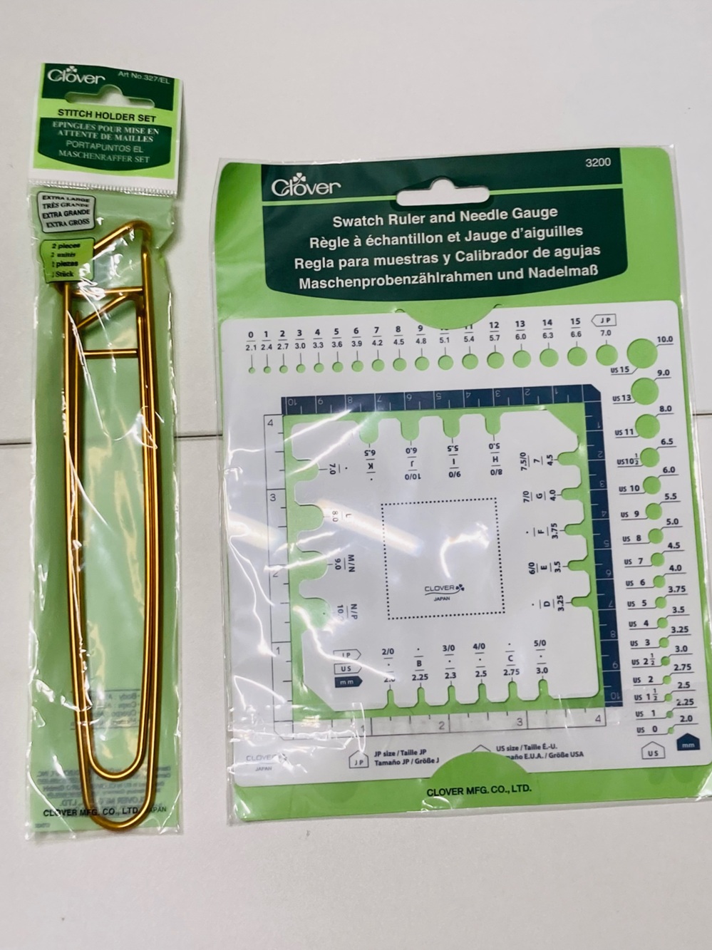 NEW Clover Swatch Ruler & Needle Gauge and‎ 2 Stitch Holders